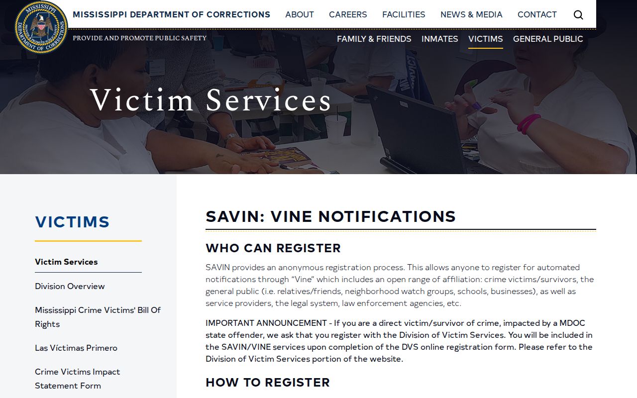 Mississippi SAVIN alert events used for Franklin County release notifications